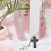 Polymer Clay Rhinestone Cross Pendant Alloy Chain Necklaces NJEW-CN0001-16B-4