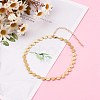 Brass Flat Round Link Chain Necklaces X-NJEW-JN03361-4