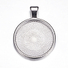 Metal Alloy Pendant Cabochon Settings X-PALLOY-A15654-N-2
