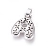 Platinum Plated Brass Micro Pave Cubic Zirconia Pendants ZIRC-L075-52A-P-2