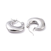 Non-Tarnish 304 Stainless Steel Chunky Rhombus Hoop Earrings for Women EJEW-G293-22P-2