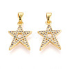 Brass Micro Pave Cubic Zirconia Pendants KK-N257-63G-1
