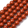 Grade A Natural Red Jasper Bead Strands G-P075-36-8mm-1