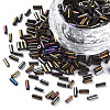 Metallic Colours Glass Bugle Beads SEED-N005-001-D03-1