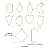 10Pcs Alloy Open Back Bezel Pendants PALLOY-YWC0002-02LG-4