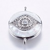 Brass Micro Pave Cubic Zirconia Links ZIRC-F077-11P-1