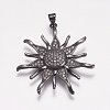 Brass Micro Pave Cubic Zirconia Pendants ZIRC-E143-57B-1