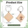 1 Bag Wood Keychains KEYC-PH0002-30-2