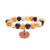 Acrylic Round Beaded Stretch Bracelet BJEW-JB09921-2
