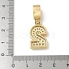 Brass Clear Cubic Zirconia European Dangle Charms KK-R003-01G-02-4