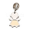 304 Stainless Steel European Dangle Charms STAS-O097-03B-1