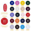120Pcs 20 Colors 4-Hole Resin Buttons BUTT-TA0001-29B-4