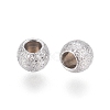 Non-Tarnish 304 Stainless Steel Textured Spacer Beads X-STAS-P108-04P-A-2