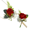 CRASPIRE 2Pcs 2 Style Silk Cloth Imitation Rose Corsage Boutonniere AJEW-CP0001-61C-1