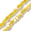 Electroplate Glass Beads Strands GLAA-E036-04D-1