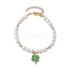 6mm Round Shell Pearl Beaded Bracelets BJEW-TA00511-1