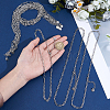 12Pcs 4MM 304 Stainless Steel Paperclip Chain Necklaces NJEW-NB0001-38B-3