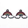 Spray Painted Alloy Enamel Pendants ENAM-N055-026-B01-NR-2