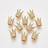 Rack Plating Brass Cubic Zirconia Beads ZIRC-S034-02G-1