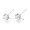 925 Sterling Silver & Clear Cubic Zirconia Stud Earring Findings STER-T008-71P-1