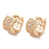 Rack Plating Brass Micro Pave Cubic Zirconia Thick Hoop Earrings LS-EJEW-P238-08KCG-1