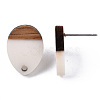 Resin & Walnut Wood Stud Earring Findings MAK-N032-006A-H01-5
