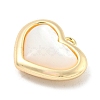 Brass Pave Shell Heart Charms KK-L211-016G-2