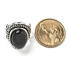 Natural Obsidian Adjustable Rings RJEW-I108-01AS-17-6
