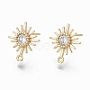 Brass Micro Clear Cubic Zirconia Stud Earring Findings X-KK-R132-064-NF-1