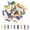 36Pcs 9 Styles Natural Mixed Gemstone Pendants PALLOY-AB00131-1