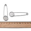 304 Stainless Steel Safety Pin Brooch Base Settings STAS-A142-02A-P-3