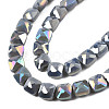 Electroplate Opaque Solid Color Glass Beads Strands EGLA-N002-43-3