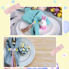 Easter Wood Beaded Napkin Rings with Tassels HJEW-WH0042-97-5