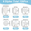 120Pcs 6 Styles Natural Shell Beads SHEL-AR0001-16-2