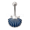 Alloy Enamel Shell Shaped Curved Barbell Belly Rings LS-AJEW-R007-02P-5
