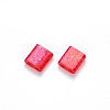 FGB 2-Hole Baking Paint Transparent Glass Seed Beads X-SEED-S031-L-254-2