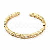 Cubic Zirconia Rectangle & Heart Wrap Open Cuff Bangle BJEW-E378-01G-1