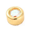Rack Plating Flat Round Brass Micro Pave Cubic Zirconia Cabochons KK-F874-03G-08-2