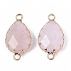 Natural Rose Quartz Links connectors G-T131-09I-2