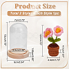 1 Set Glass Cloche Bell Jar Terrarium with 1Pc Handmade Knitting Crochet Artificial Lily of the Valley Potted DJEW-WR0001-01B-2