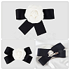 ANATTASOUL 4Pcs 4 Style Polyester Camellia Bow Tie Neck Tie Lapel Pins JEWB-AN0001-03-3