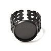 Woven Bezel 304 Stainless Steel Cuff Ring Components SA-CBAD8FA-01EB-04-2