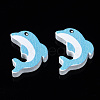 Printed Natural Wooden Beads WOOD-S055-27-2