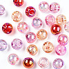 UV Plating Rainbow Iridescent Acrylic Beads OACR-G012-04-2