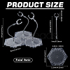 Assembled Hexagon Plastic Action Figure Display Stands with Adjustable Alloy Support Arm ODIS-WH0080-11B-2