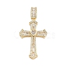 Brass Pave Clear Cubic Zirconia Pendants KK-U009-06B-G-1