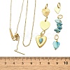 Synthetic Turquoise & Shell Heart Pendant & Necklaces & Bracelets Sets SJEW-Q002-04G-3