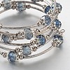More Loops Glass Beads Wrap Bracelets BJEW-JB02043-3