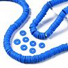 Flat Round Handmade Polymer Clay Beads CLAY-R067-10mm-33-5