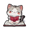 Cat Reading Book Enamel Pins LS-JEWB-I055-05EB-03-1